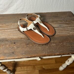 Tommy Hilfiger White and Tan Sandals